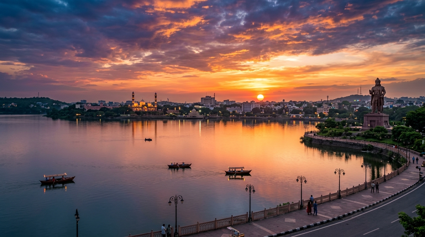 Taj-ul-Masajid mosque in Bhopal — one of Asia's largest mosques with pink sandstone towers
